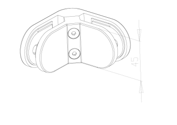 Glass Clamps - Model 33 - 90 Deg Corner CAD Drawing